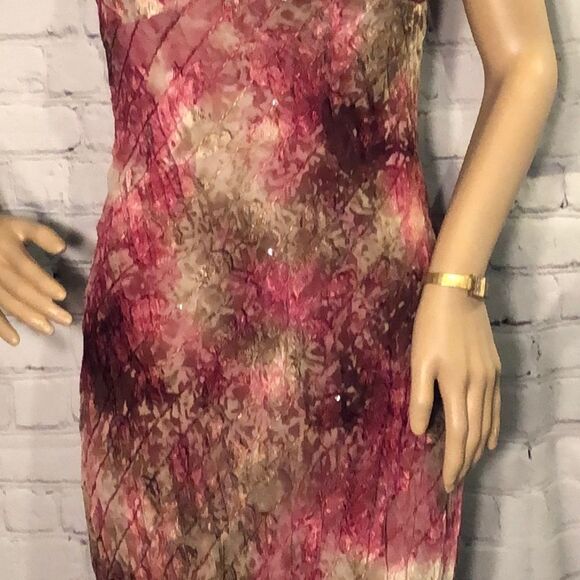 V.O.V.O. Vintage Y2K Long Asymmetrical Artsy Boho Sequined Cocktail Dress Large - Picture 4 of 9